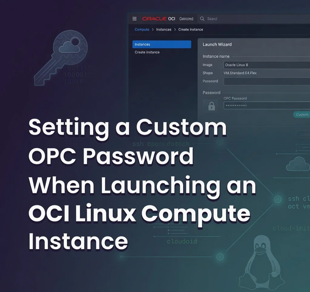 Setting a Custom OPC Password When Launching an OCI Linux Compute Instance